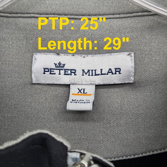 Peter Millar Men XL Galway Stretch Loop Terry 1/4 Zip Vest Black Classic Fit - Picture 4 of 6